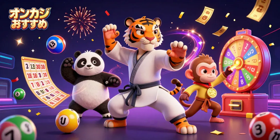 オンカジ おすすめのためにスロットを楽しむキャラクターたちの魅力的なシーン