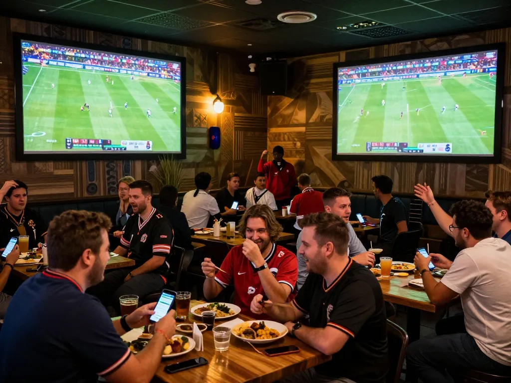 Cà Khịa TV fans celebrating while engaging in sports betting during a live football match