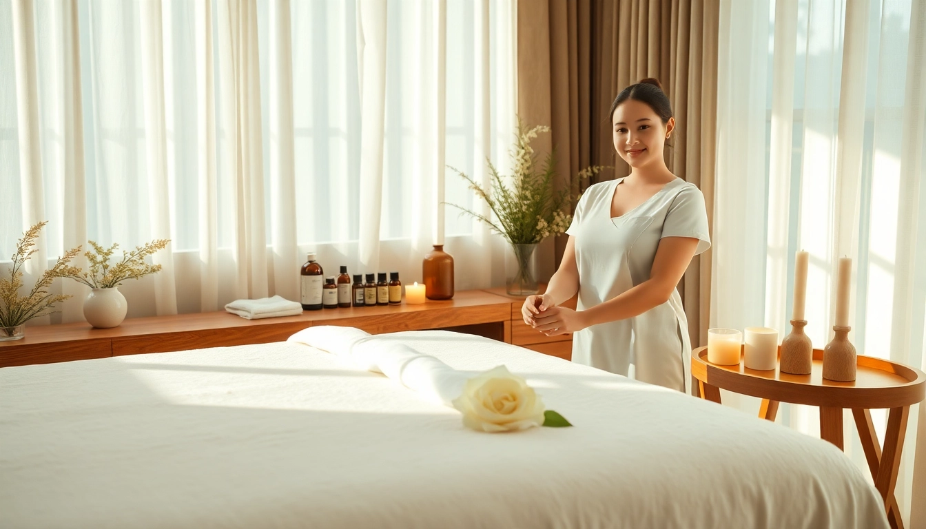 출장안마 experience with a professional therapist in a tranquil spa setting.