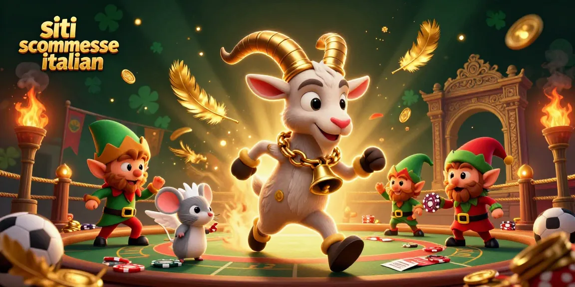 Siti scommesse italiani: il Krampus gestisce un casino festivo mentre topini e elfi rubano gettoni.