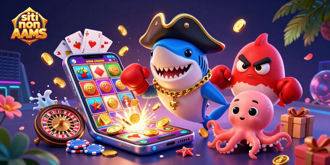 Scopri i siti non AAMS, con un simpatico squalo pirata e un polipo che gioca a casinò