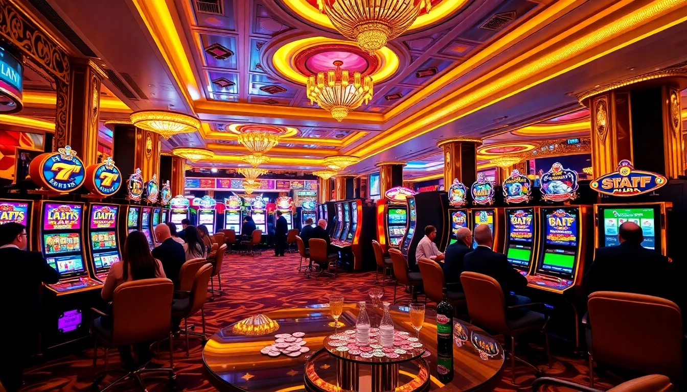 Players enjoying exciting slot games on a vibrant casino floor featuring the link slot gacor.