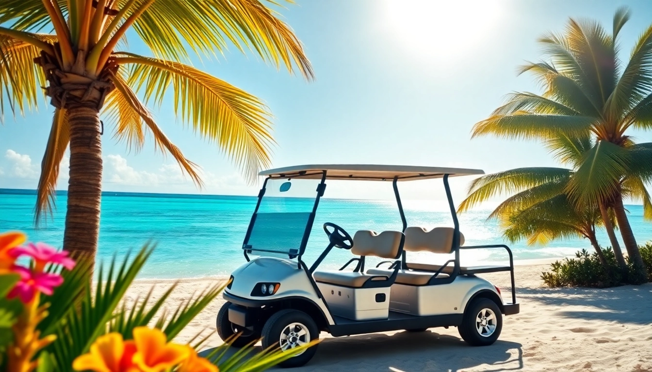 Rent a golf cart in paradise: San Pedro Belize Golf Cart Rental offers vibrant rides by the beach.
