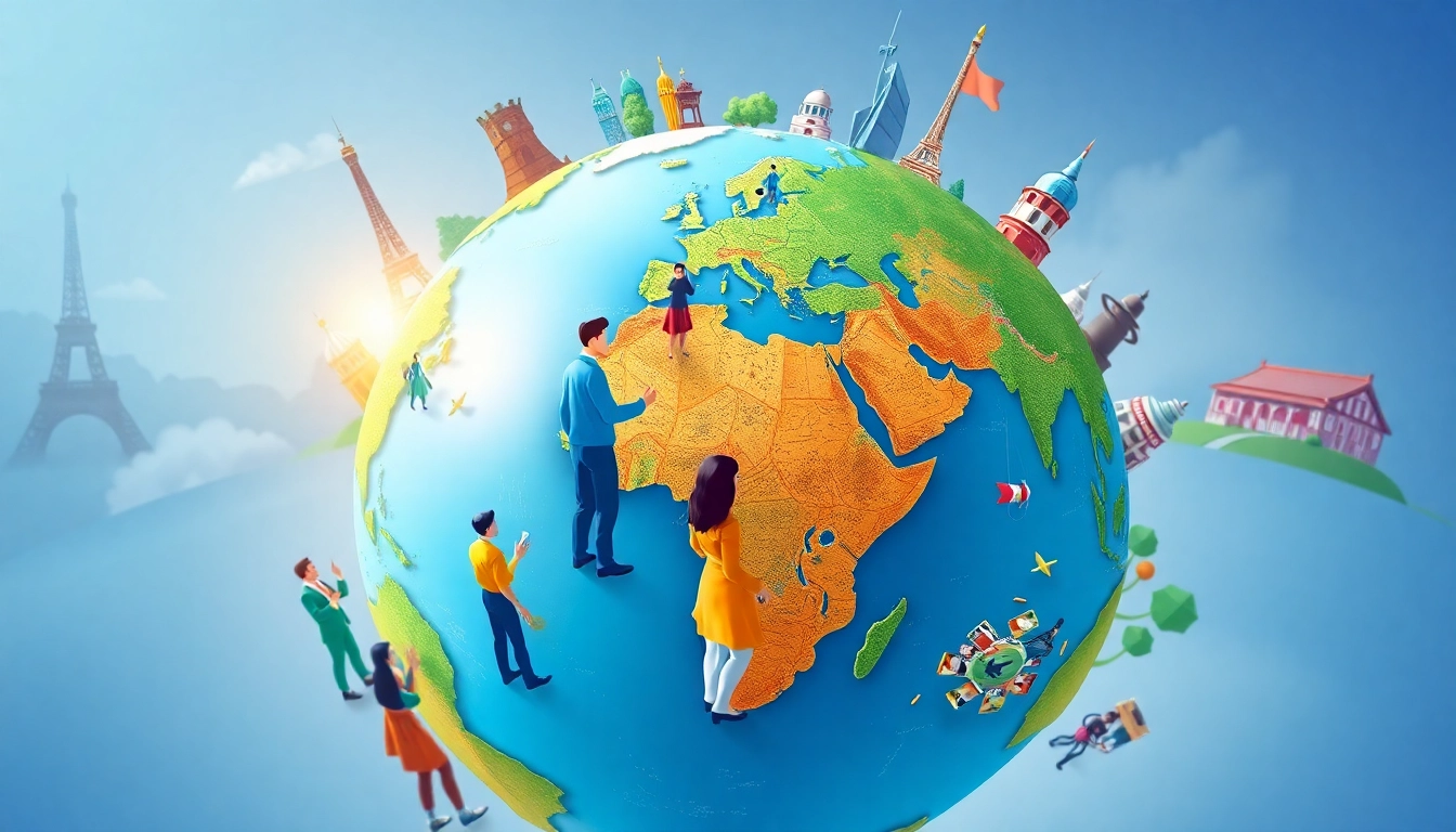 Engaging representation of worldwide cultural diversity and unity among individuals.