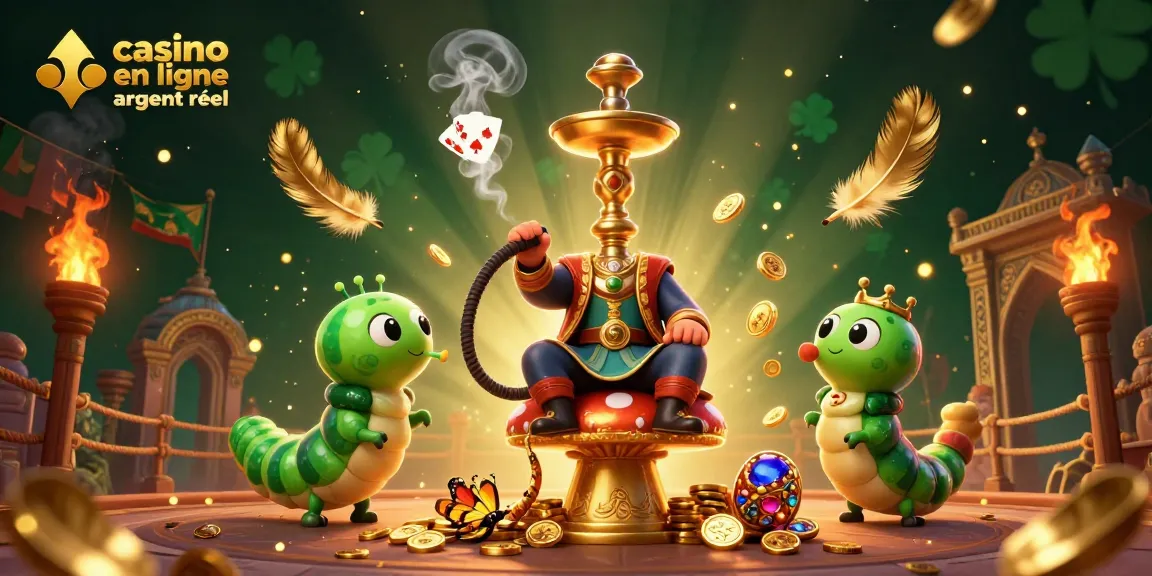 Découvrez l'univers du casino en ligne argent réel avec des personnages colorés et des éléments de jeu dynamiques dans cette illustration.