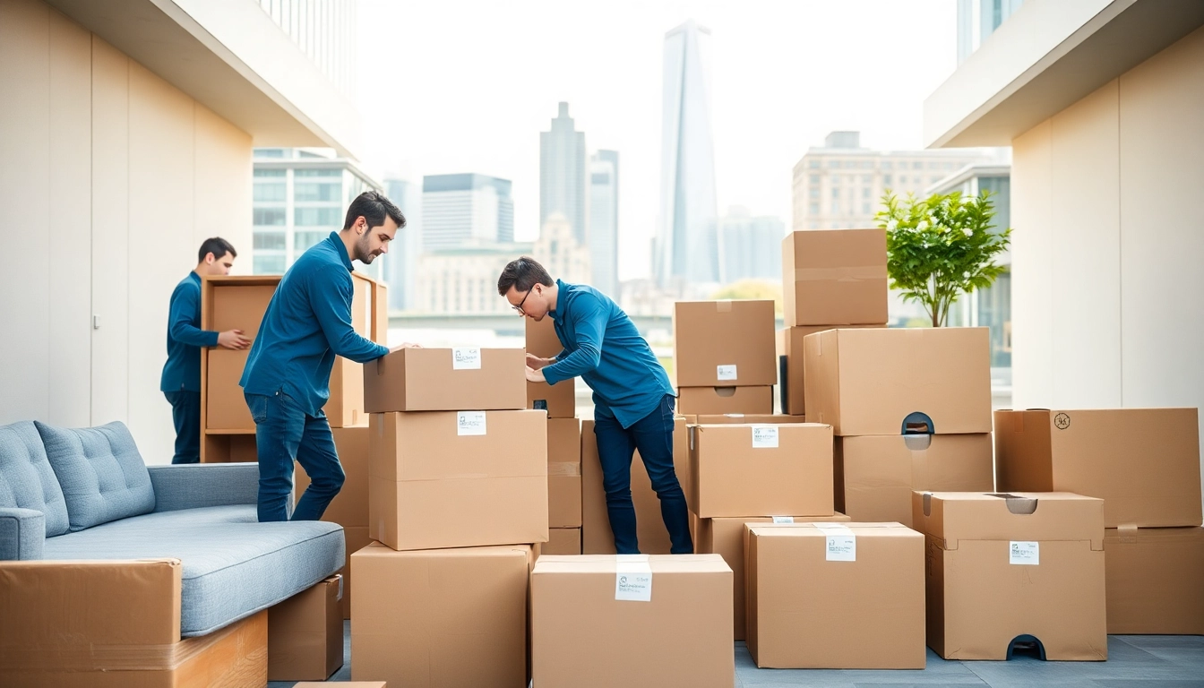 Efficient removals in Cheltenham with a professional team organizing furniture and boxes.