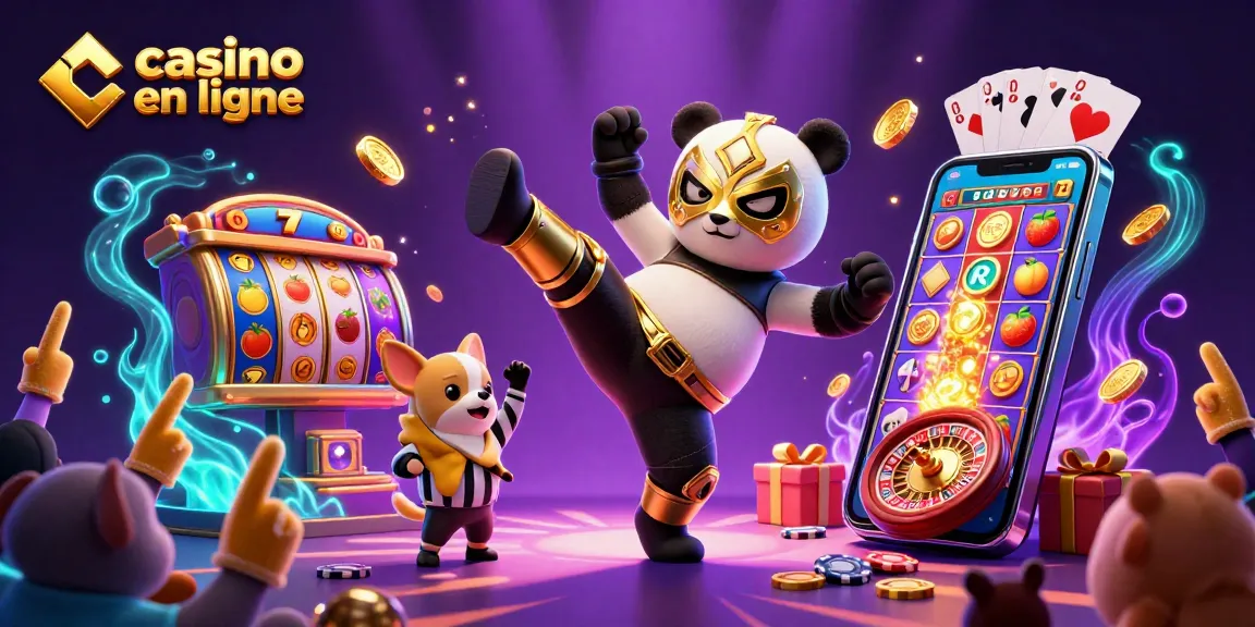 Jouez à des jeux excitants de casino en ligne avec un panda professionnel en pleine action
