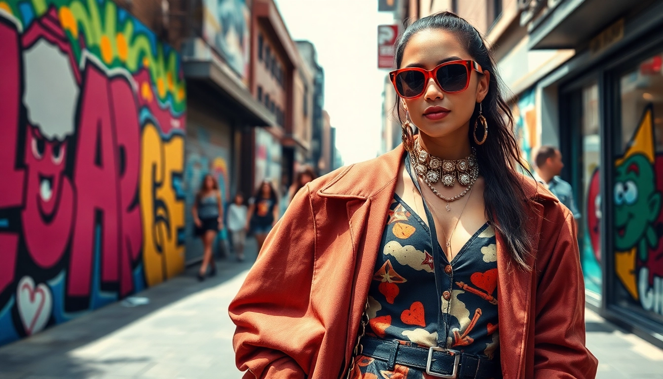 Explore Fashion trends with a vibrant influencer displaying diverse outfits in an urban backdrop.