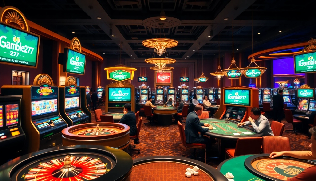 Experience the thrill at iGamble247's vibrant online casino with engaging slot machines and roulette tables.