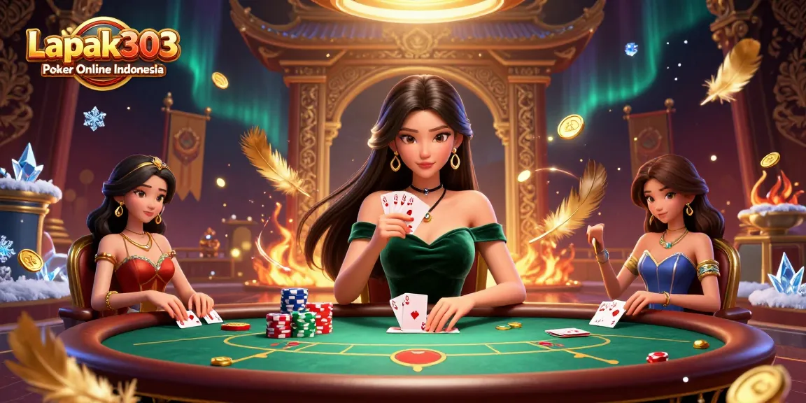 Engage in thrilling poker with Lapak303 Poker Online Indonesia at a luxurious table.