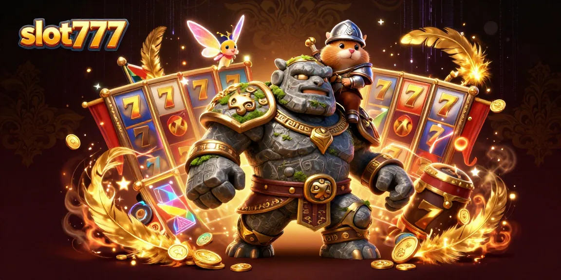 Mainkan slot777 dengan golem penjaga berkilau dan ksatria hamster dalam petualangan penuh cahaya.