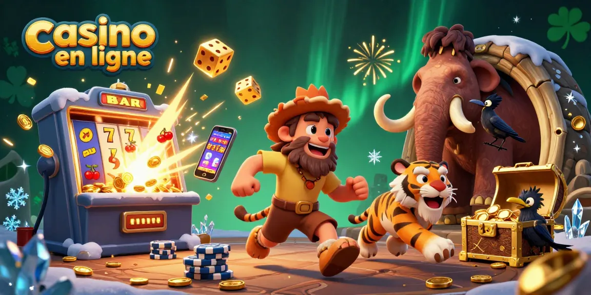 Profitez des jeux de casino en ligne avec des personnages préhistoriques amusants et des machines à sous éblouissantes.