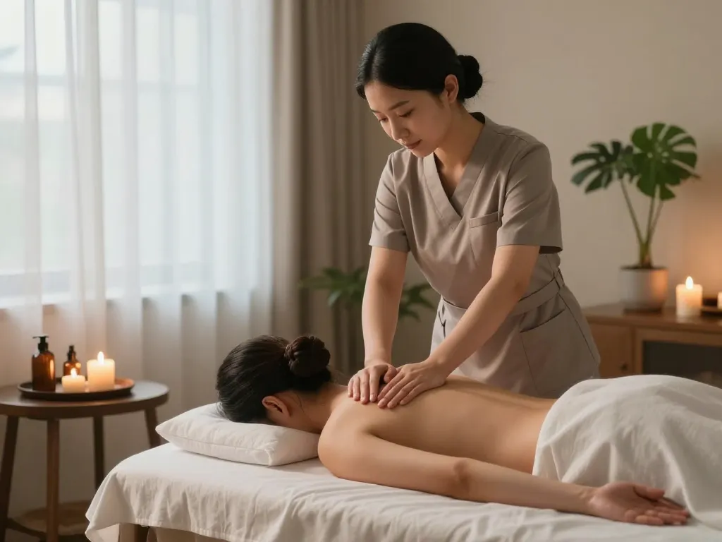Relaxing home massage experience from www.maxim-anma.net illustrating professionalism and comfort.