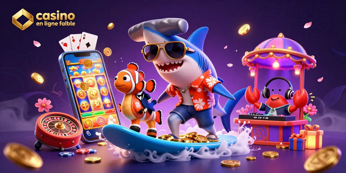 Le jeu dans un casino en ligne fiable : une illustration vibrante avec des personnages marins dans un monde ludique.