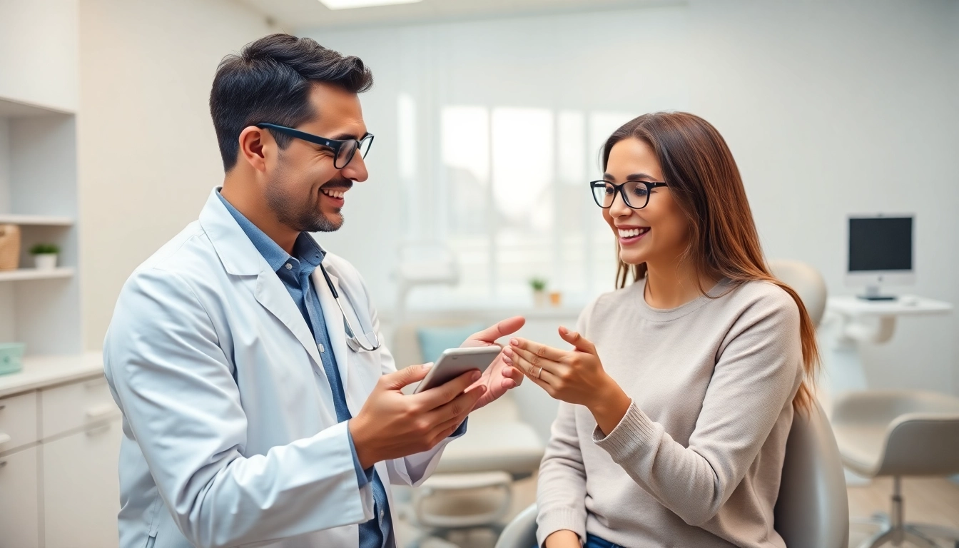 歯並び 矯正 おすすめ at a modern dental clinic with a friendly orthodontist and patient interaction.