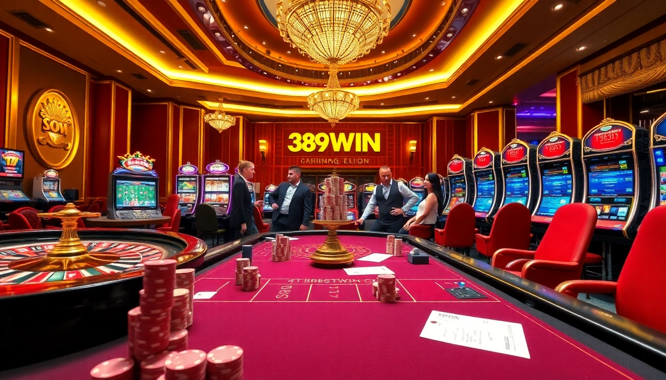 Engage with exciting gambling strategies on 389WIN in a vibrant casino atmosphere.