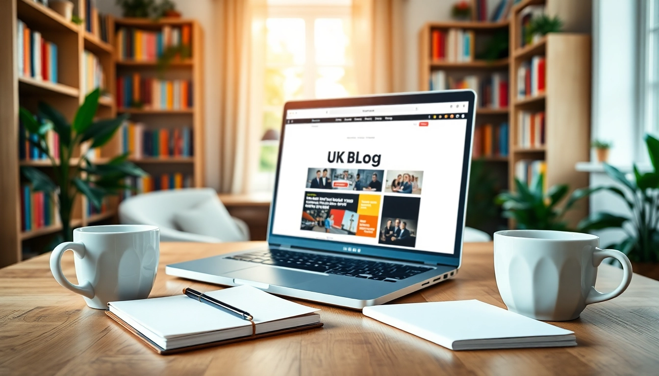 Engaging laptop setup showcasing a UK Blog for inspiring content creation