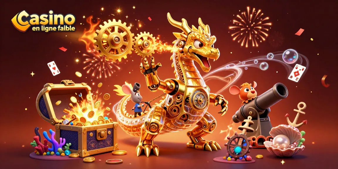 Profitez des jeux d'un casino en ligne fiable avec un dragon mécanique en pleine action.