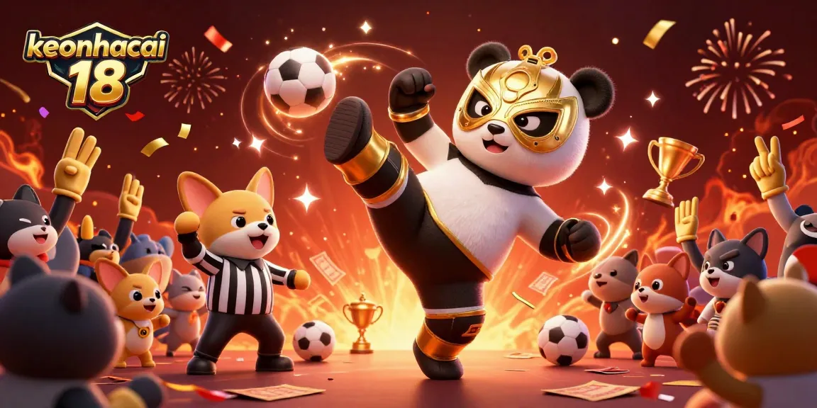 Experience exciting sports betting action with keonhacai 18 featuring cartoon characters in a dynamic casino scene.