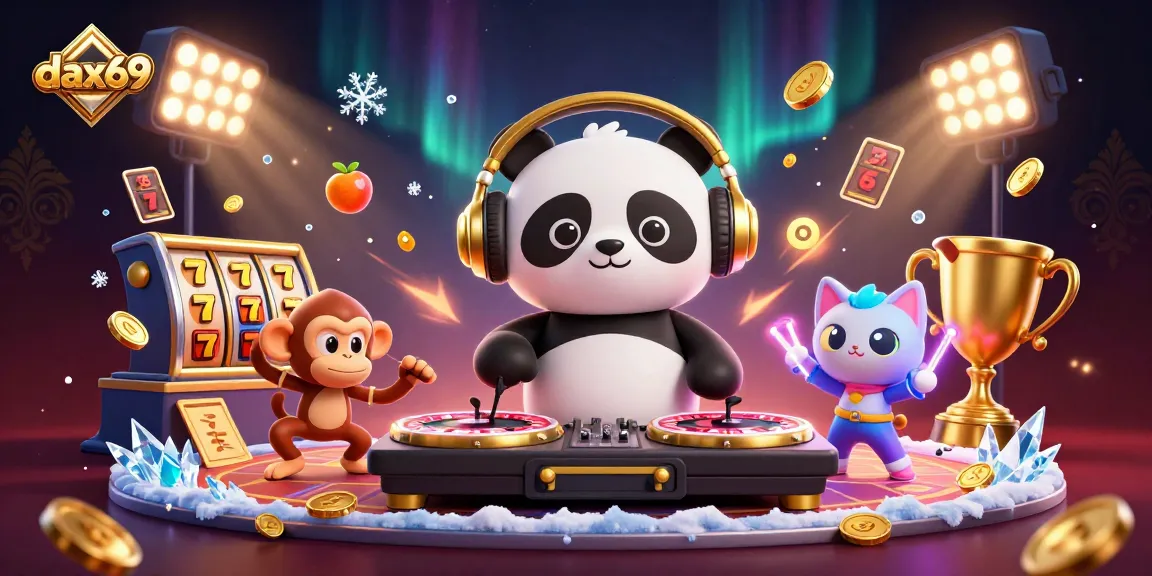 Bermain slot gacor Dax69 dengan DJ panda, monyet breakdance, dan kucing rave yang menyemarakkan suasana.