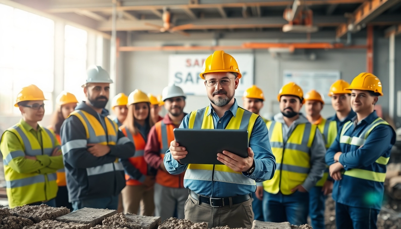 Engaging construction safety training session with professionals learning best practices.