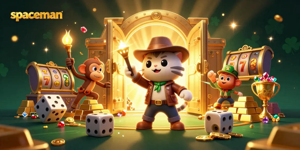 Spaceman slot explorer discovers treasures while navigating ancient casino artifacts, engaging in dynamic action.
