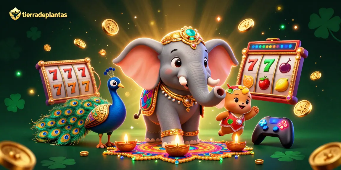 Spin the reels and win big with tierradeplantas in this lively casino-themed scene