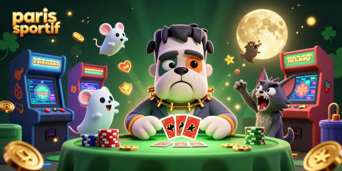 Parier sur des paris sportifs avec une illustration de personnages fantastiques dans un casino animé.
