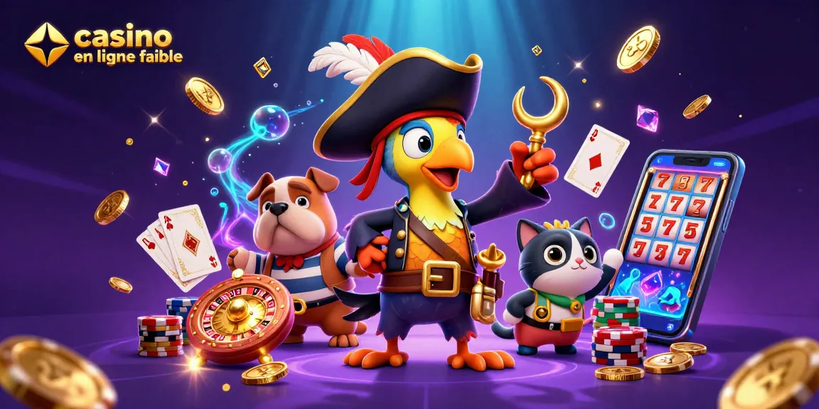 Plongez dans l'univers du casino en ligne fiable avec un pirate, un bulldog et un chat naviguant parmi les pièces d'or.
