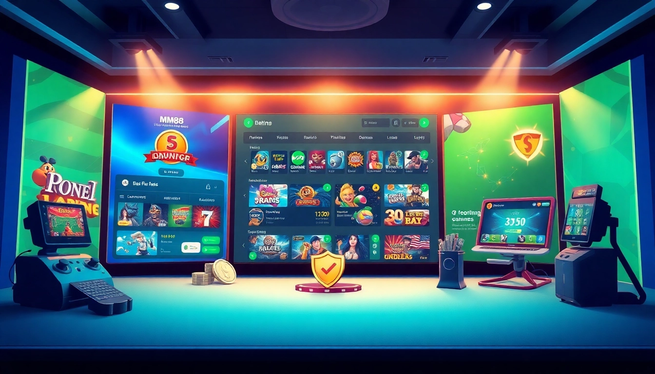 MM88 gaming platform interface showcasing vibrant user-friendly design and secure features