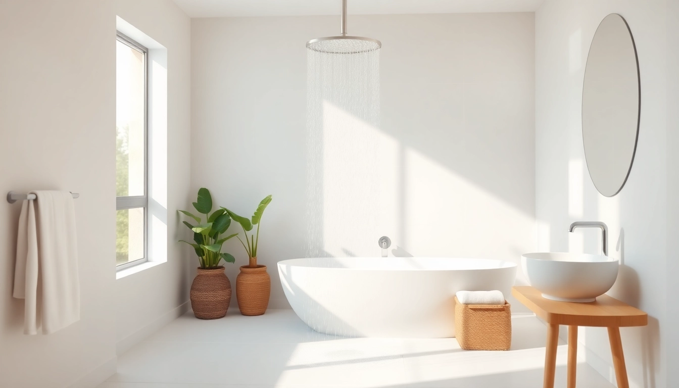 Experience refreshing relaxation with a sunny shower in a modern bathroom setting.
