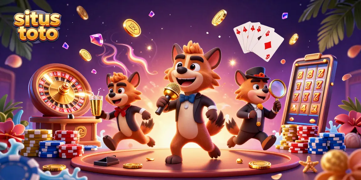 Engage in thrilling gameplay at the situs toto with vibrant casino elements and lively characters.