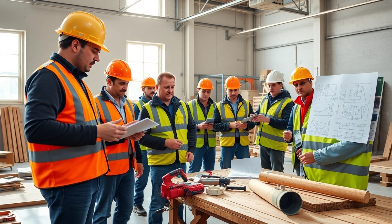 Engaging construction training session featuring interactive hands-on activities.