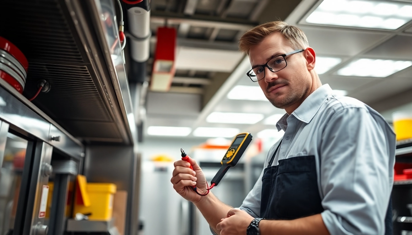 Expert technician conducting a Commercial Refrigerator Repair in a professional kitchen environment.