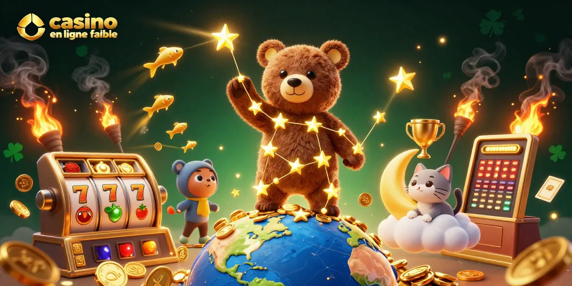 Jouer sur un casino en ligne fiable avec un ours constellation et des éléments de jeux dynamiques.