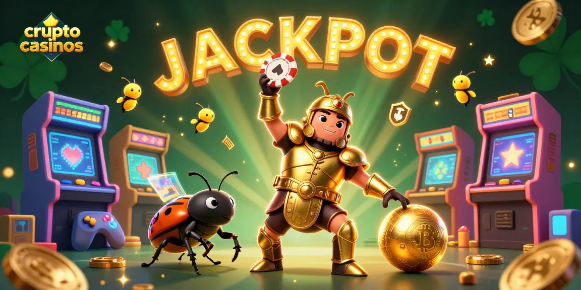 Gagnez avec des crypto casinos en découvrant un hércule en armure levant un jeton.