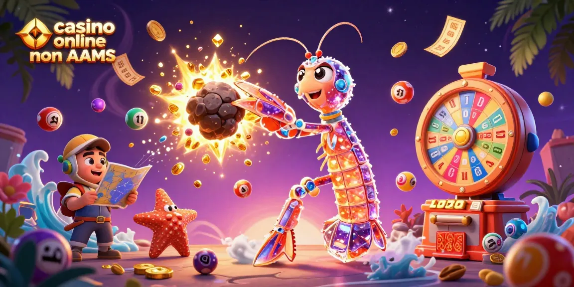 Vinci nei casino online non AAMS con esplosioni di gemme dorate e palloni numerati che danzano.