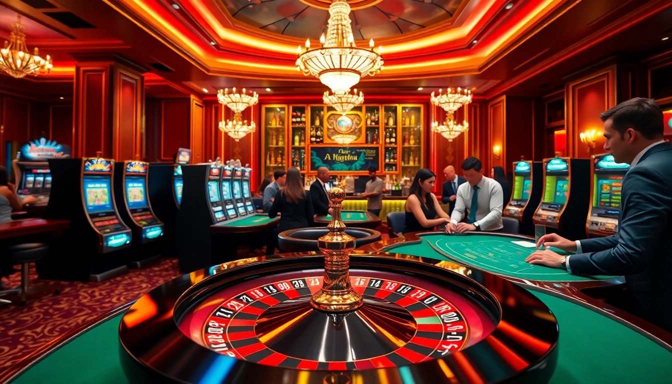 Découvrez l'excitation du meilleur casino en ligne alors que les joueurs s'engagent avec des machines à sous vibrantes et des tables de roulette dynamiques.