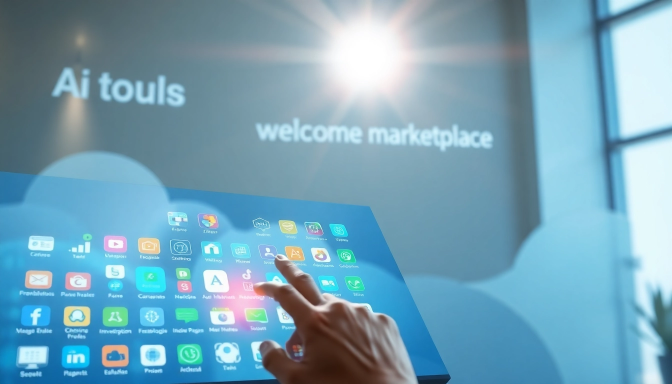 A vibrant ai tool marketplace featuring diverse AI tools and intuitive interface