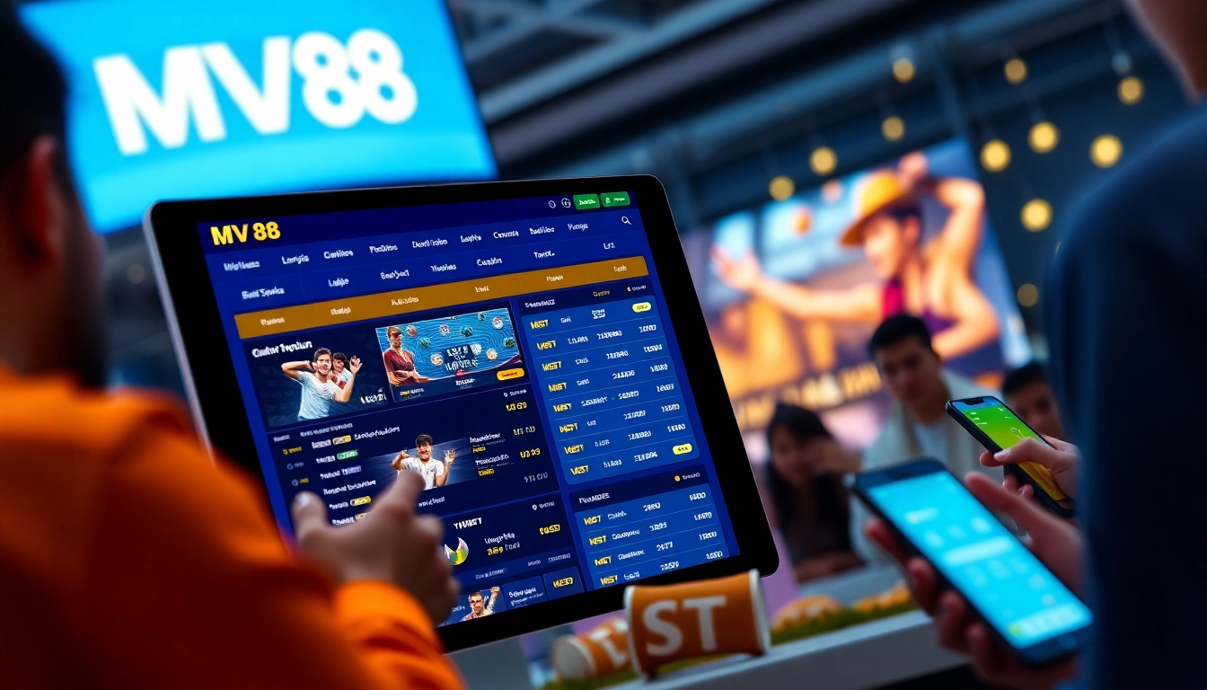 Engaging MV 88 online gambling platform with users betting safely using USDT.
