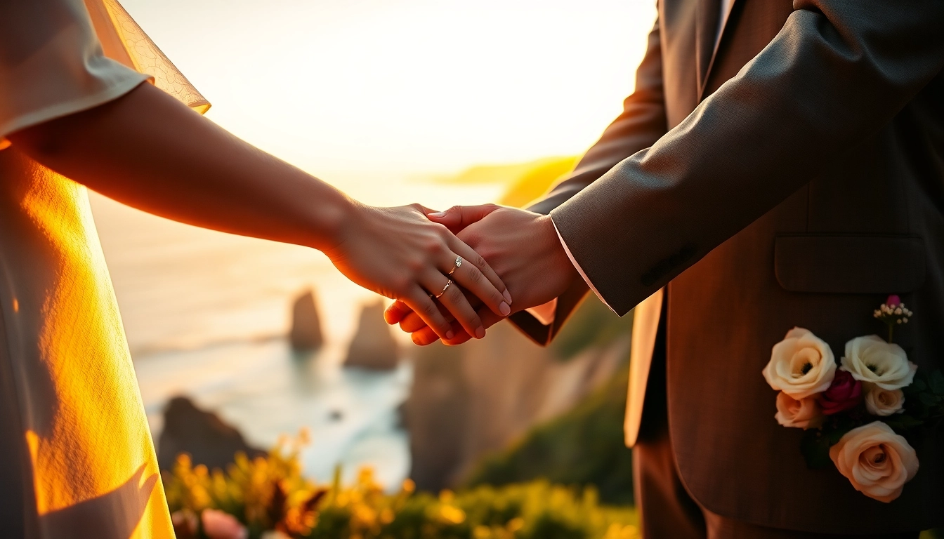 Big Sur wedding photographer captures couple's vows against a stunning coastal backdrop.