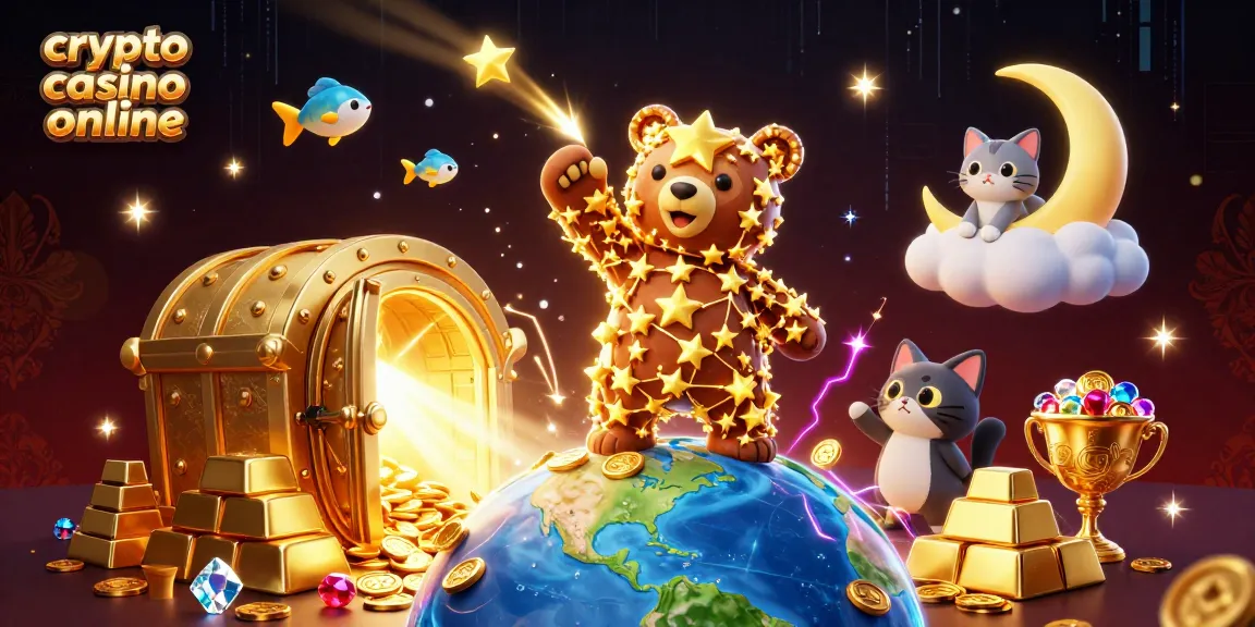 Gioca nel crypto casino online con l'orso delle costellazioni mentre raccoglie monete e gemme