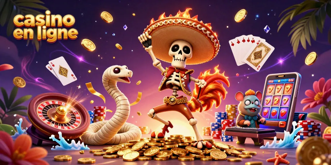 Vivez l'excitation du casino en ligne avec une illustration dynamique remplie de pièces d'or.