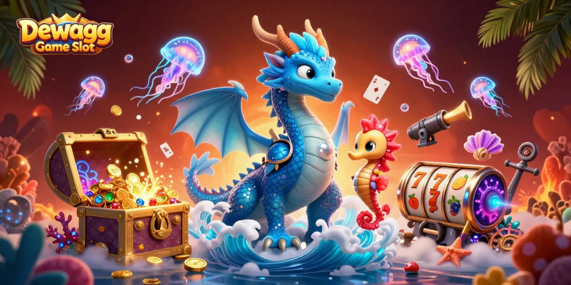 Engage in the electrifying Dewagg Game Slot adventure featuring colorful ocean-themed characters and slot reels.
