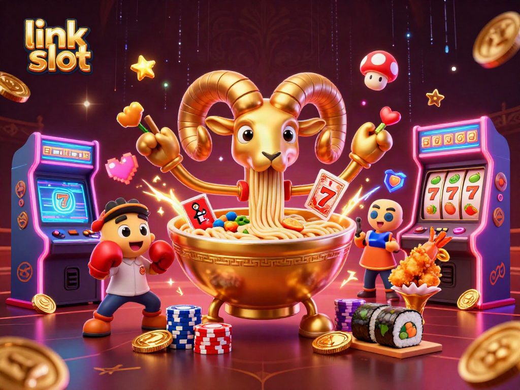 Engage with the thrilling world of link slot games featuring vibrant casino graphics and dynamic characters.