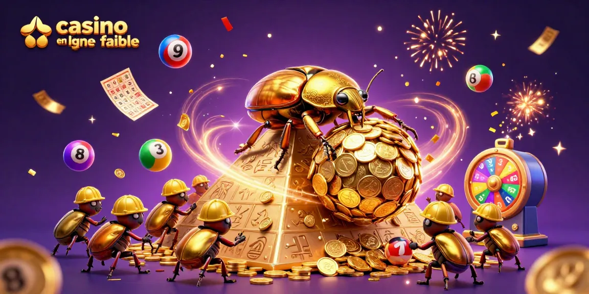 Jouer au casino en ligne fiable avec des symboles de loterie colorés et des effets de célébration vibrants.