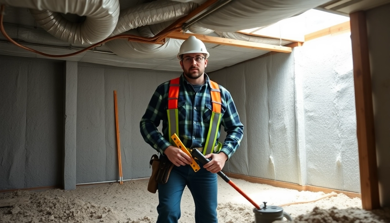Crawl Space Restoration featuring a contractor ensuring a clean and safe environment.
