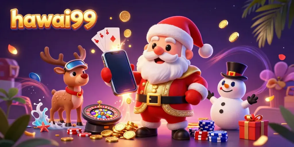 Experience engaging slot games with hawai99 in a vibrant casino celebration scene.
