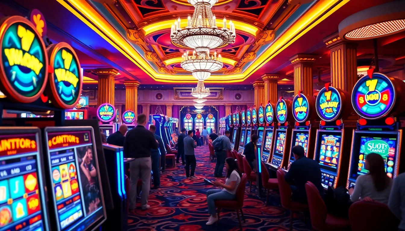 Bandar slot undian di permainan kasino yang hidup dengan pemain antusias.