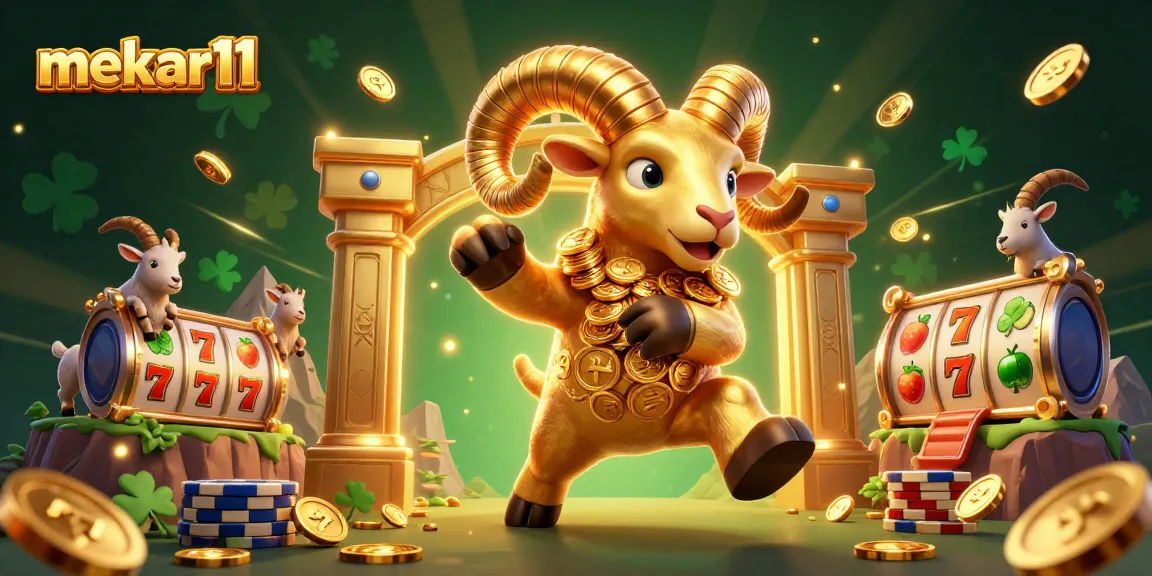 Experience the thrill of mekar11 as the golden ram charges through a vibrant casino scene.